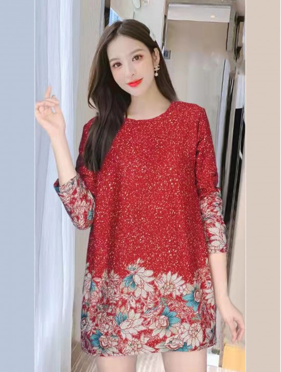 Floral Printed Soft Knitted Light Sweater